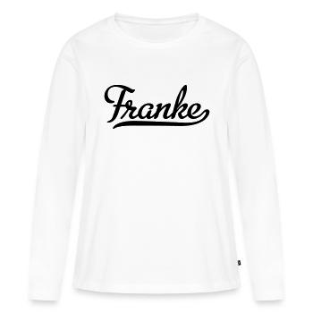 Franke - Frauen Premium Bio Langarmshirt - Weiß - Vorne - Julia (174cm)