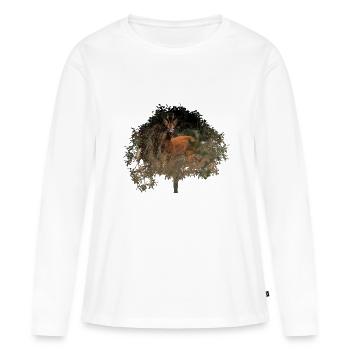 wunderschöner Rehbock im Wald - Frauen Premium Bio Langarmshirt - Weiß - Vorne - Julia (174cm)