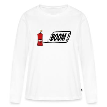Böller - Frauen Premium Bio Langarmshirt - Weiß - Vorne - Julia (174cm)
