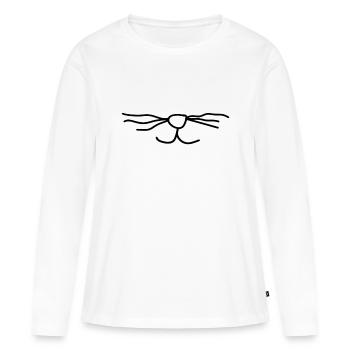 Chats Nez - T-shirt manches longues Premium bio Femme - blanc - Devant - Julia (174cm)