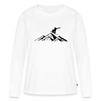 Snowboard Snowboarder - Frauen Premium Bio Langarmshirt - Weiß - Vorne - Julia (174cm)