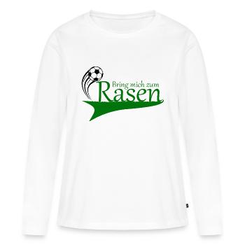 Bring mich zum Rasen - Frauen Premium Bio Langarmshirt - Weiß - Vorne - Julia (174cm)