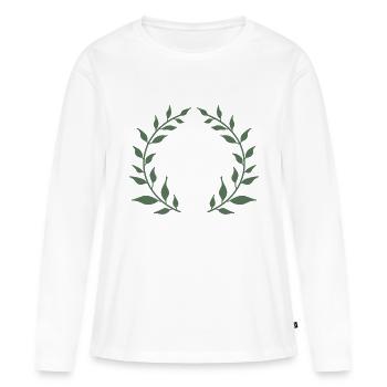 Couronne verte - T-shirt manches longues Premium bio Femme - blanc - Devant - Julia (174cm)