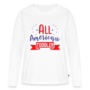 All American Toddler - Frauen Premium Bio Langarmshirt - Weiß - Vorne - Julia (174cm)