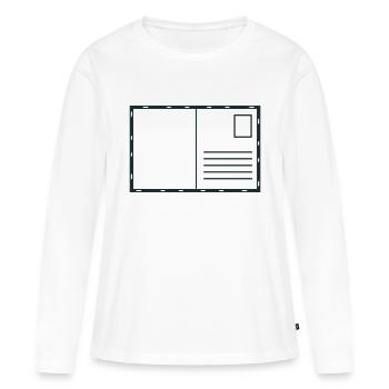 Blank postcard with stamp and airmail - Women's Premium Organic Long Sleeve Shirt - white - Front - Julia (174cm)