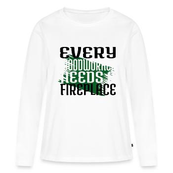 funny jackhammer union carpenter arboriculturist - Women's Premium Organic Long Sleeve Shirt - white - Front - Julia (174cm)