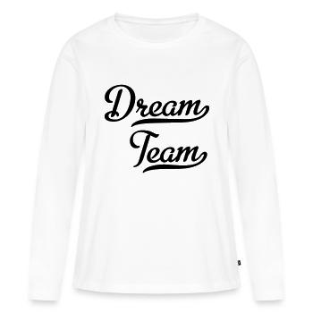 Équipe de rêve - T-shirt manches longues Premium bio Femme - blanc - Devant - Julia (174cm)