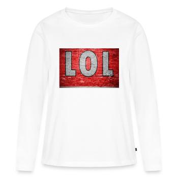 Lol Graffiti Mur de briques - T-shirt manches longues Premium bio Femme - blanc - Devant - Julia (174cm)