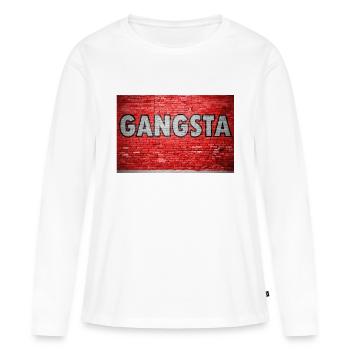 Graffiti de mur de briques de gangster - T-shirt manches longues Premium bio Femme - blanc - Devant - Julia (174cm)