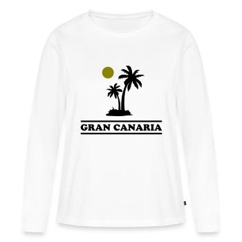 Gran Canaria - Frauen Premium Bio Langarmshirt - Weiß - Vorne - Julia (174cm)