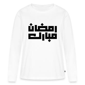 Ramadan Moubarak, Ramadan Moubarak 2023 - T-shirt manches longues Premium bio Femme - blanc - Devant - Julia (174cm)