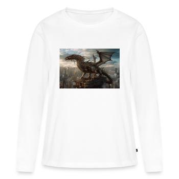 Dragon 1 - Frauen Premium Bio Langarmshirt - Weiß - Vorne - Julia (174cm)