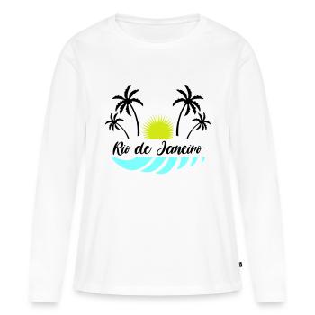 Rio de Janeiro - T-shirt manches longues Premium bio Femme - blanc - Devant - Julia (174cm)