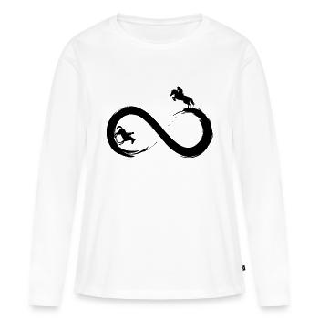 Equitation à l'infini - T-shirt manches longues Premium bio Femme - blanc - Devant - Julia (174cm)