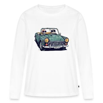 Denise et roger en cabriolet - T-shirt manches longues Premium bio Femme - blanc - Devant - Julia (174cm)
