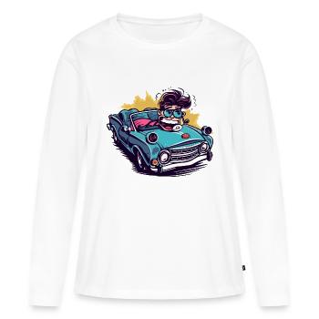 Max in convertible - Women's Premium Organic Long Sleeve Shirt - white - Front - Julia (174cm)