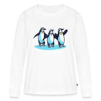 Penguins celebrate - Women's Premium Organic Long Sleeve Shirt - white - Front - Julia (174cm)