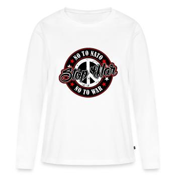 Arrêtez la guerre - T-shirt manches longues Premium bio Femme - blanc - Devant - Julia (174cm)