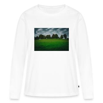 Land and trees - Women's Premium Organic Long Sleeve Shirt - white - Front - Julia (174cm)