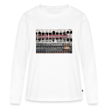 Réflexion sur la place Saint-Marc - T-shirt manches longues Premium bio Femme - blanc - Devant - Julia (174cm)