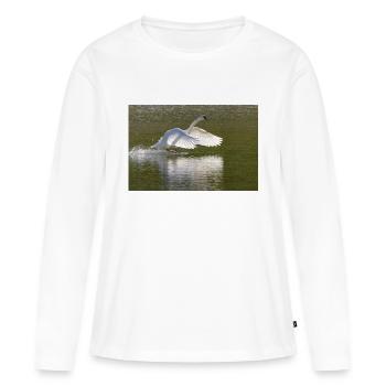 Swan landing - Women's Premium Organic Long Sleeve Shirt - white - Front - Julia (174cm)