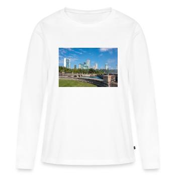 Panorama de la ville de Niagara et des chutes du Niagara - T-shirt manches longues Premium bio Femme - blanc - Devant - Julia (174cm)