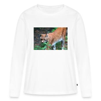 Eurasischer Luchs oder Nördlicher Luchs - Frauen Premium Bio Langarmshirt - Weiß - Vorne - Julia (174cm)