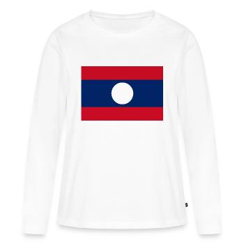 Laos - T-shirt manches longues Premium bio Femme - blanc - Devant - Julia (174cm)