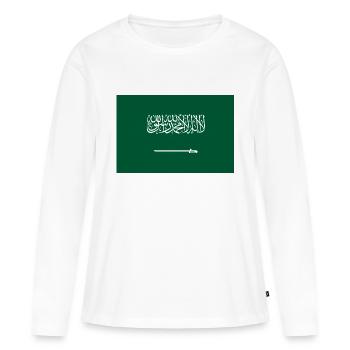 Arabie Saoudite - T-shirt manches longues Premium bio Femme - blanc - Devant - Julia (174cm)