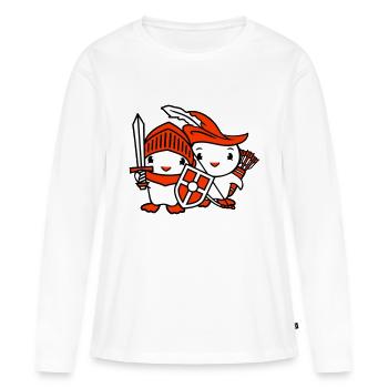 2 Ducks Knight Archer Épée Bouclier Combattant - T-shirt manches longues Premium bio Femme - blanc - Devant - Julia (174cm)