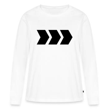 flèche - T-shirt manches longues Premium bio Femme - blanc - Devant - Julia (174cm)