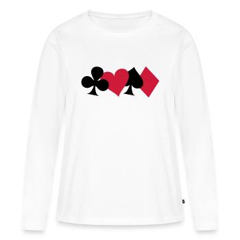 Poker, skat, card game - Women's Premium Organic Long Sleeve Shirt - white - Front - Julia (174cm)