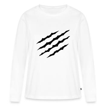 Zéro - T-shirt manches longues Premium bio Femme - blanc - Devant - Julia (174cm)