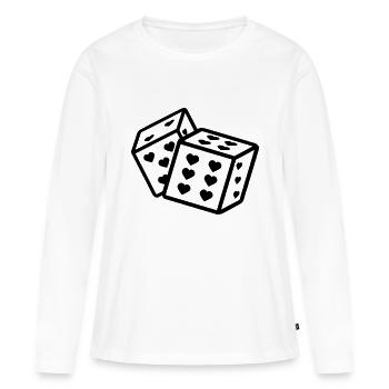 cube - T-shirt manches longues Premium bio Femme - blanc - Devant - Julia (174cm)