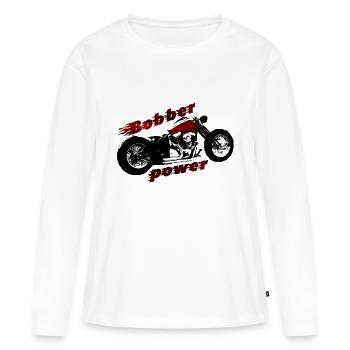 bobber power - T-shirt manches longues Premium bio Femme - blanc - Devant - Julia (174cm)