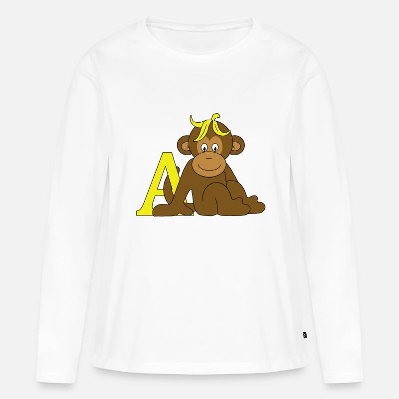 Affe mit A - Frauen Premium Bio Langarmshirt - Weiß