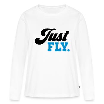 fliegen - Frauen Premium Bio Langarmshirt - Weiß - Vorne - Julia (174cm)