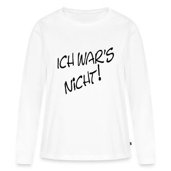 ICH WAR'S NICHT! - Frauen Premium Bio Langarmshirt - Weiß - Vorne - Julia (174cm)