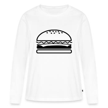 Buger - Frauen Premium Bio Langarmshirt - Weiß - Vorne - Julia (174cm)