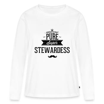 Zu 100% super Steward - Frauen Premium Bio Langarmshirt - Weiß - Vorne - Julia (174cm)