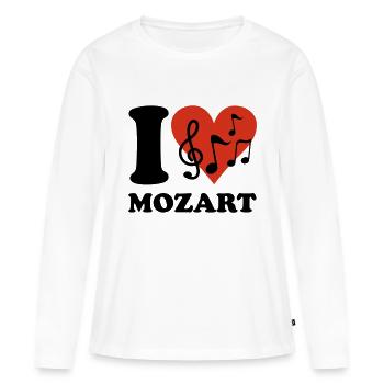 I love Mozart - Frauen Premium Bio Langarmshirt - Weiß - Vorne - Julia (174cm)