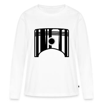 Kolben alleine 1 - Frauen Premium Bio Langarmshirt - Weiß - Vorne - Julia (174cm)