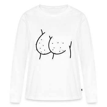Arsch - Frauen Premium Bio Langarmshirt - Weiß - Vorne - Julia (174cm)