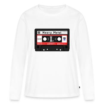 CASSETTE HEAVY METAL - T-shirt manches longues Premium bio Femme - blanc - Devant - Julia (174cm)