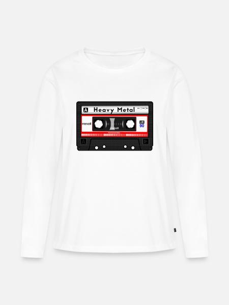 HEAVY METAL KASSETTE - Frauen Premium Bio Langarmshirt - Weiß
