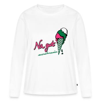 3 boules de crème glacée? Eh bien, à titre - T-shirt manches longues Premium bio Femme - blanc - Devant - Julia (174cm)