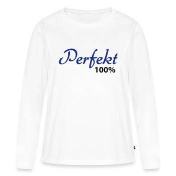 100% parfait - T-shirt manches longues Premium bio Femme - blanc - Devant - Julia (174cm)
