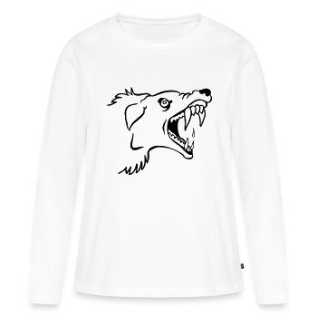 Bad Dog - T-shirt manches longues Premium bio Femme - blanc - Devant - Julia (174cm)