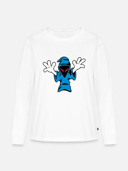 Judgement Day Classic Ghost Logo (Vector) - Women's Premium Organic Long Sleeve Shirt - white