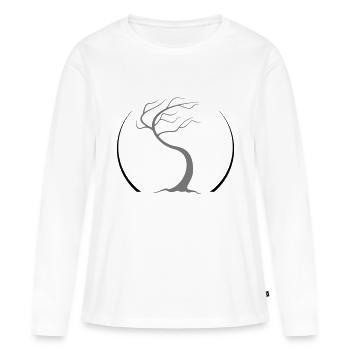 tao zen tree - T-shirt manches longues Premium bio Femme - blanc - Devant - Julia (174cm)